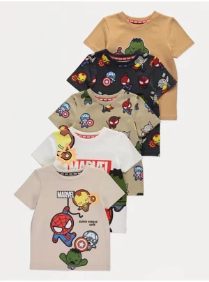 12 Set 5 Áo Thun Trẻ Em George Marvel Avengers – Cotton Mềm