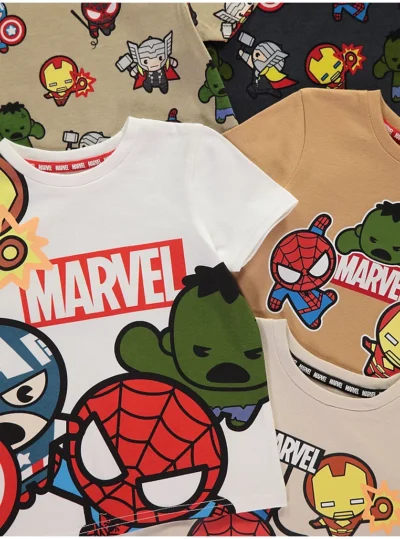 13 Set 5 Áo Thun Trẻ Em George Marvel Avengers – Cotton Mềm