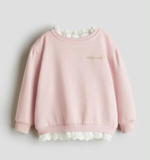 Áo Hồng Nhạt Viền Ren-H&M