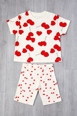 Set Áo Thun và Quần Short Họa Tiết Cherry Đỏ-H&M UK