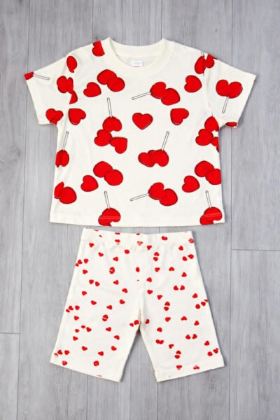 Set Áo Thun và Quần Short Họa Tiết Cherry Đỏ-H&M UK
