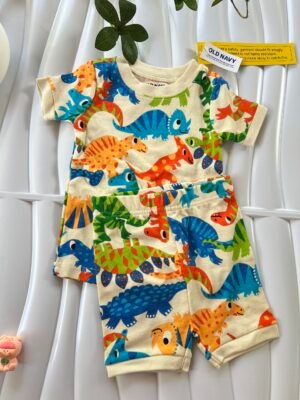 Old Navy US Dinosaur Kids Set Áo + Quần Short - Size 12-18M và 5T
