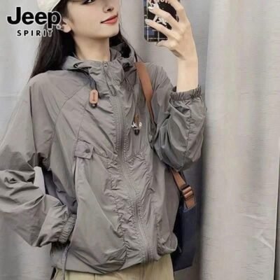 Jeep Spirit Women Windbreaker, Áo Khoác Gió Nữ, CN - Size XL(67-75kg)